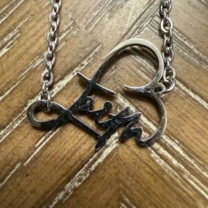 Silver Heart Faith bracelet size 8